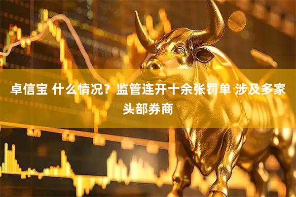 卓信宝 什么情况？监管连开十余张罚单 涉及多家头部券商