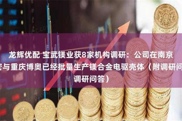 龙辉优配 宝武镁业获8家机构调研：公司在南京精密与重庆博奥已经批量生产镁合金电驱壳体（附调研问答）